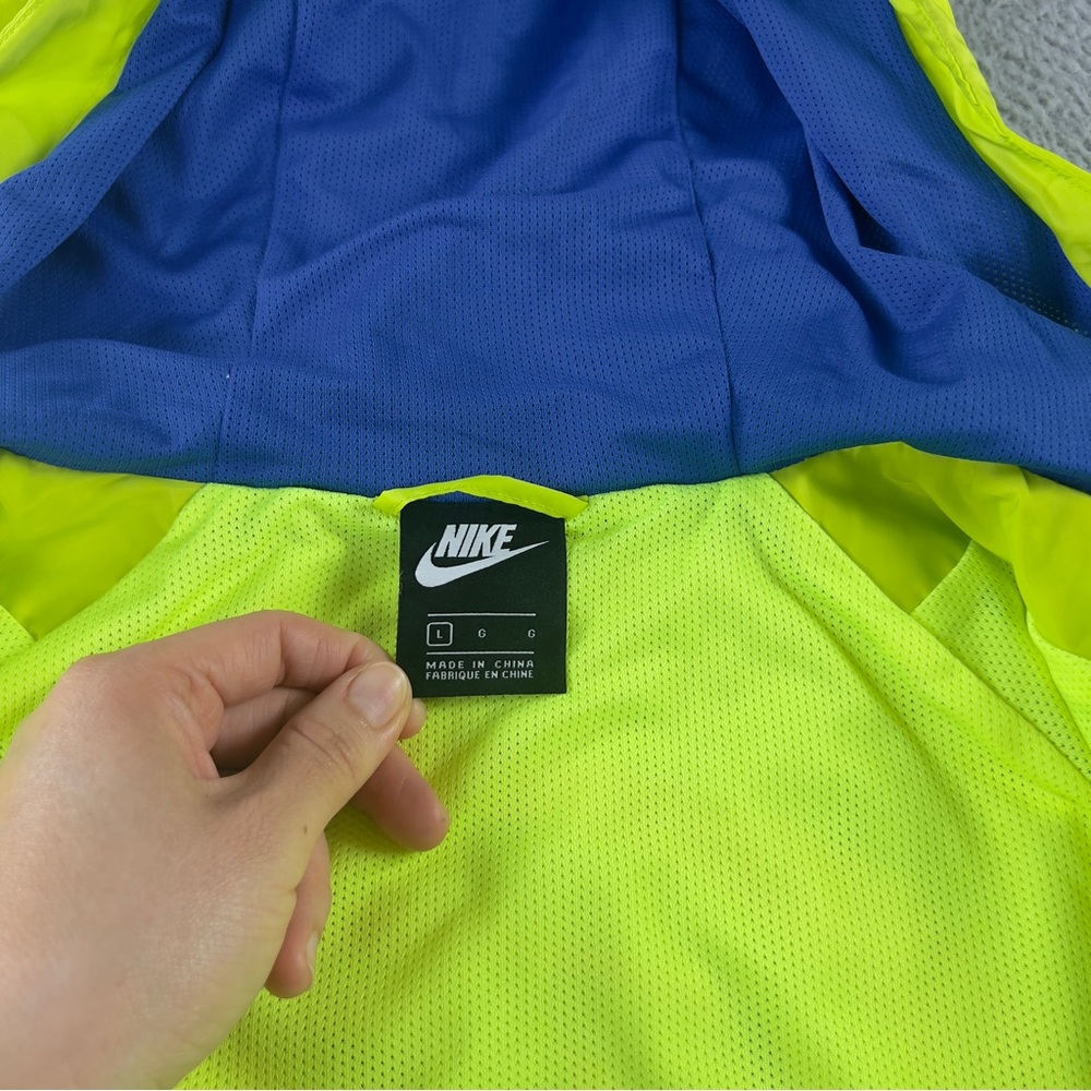 Nike Catching Air Windrunner Jacket Mens Large Neon Green Lightweight Hooded - Picture 7 of 9